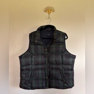 Lands’ End Plaid Down Puffer Vest | 2X